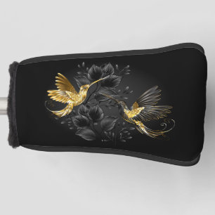 Black and Gold Hummingbird Golf Head Cover