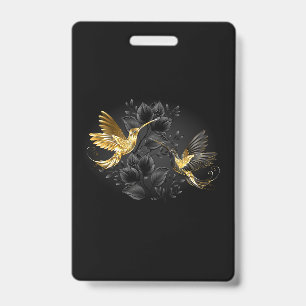 Black and Gold Hummingbird ID Badge