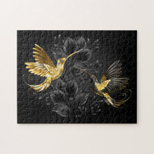 Black and Gold Hummingbird Jigsaw Puzzle