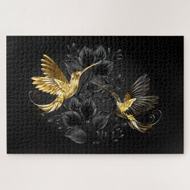 Black and Gold Hummingbird Jigsaw Puzzle (Horizontal)