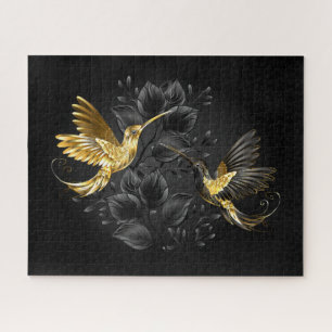 Black and Gold Hummingbird Jigsaw Puzzle