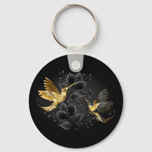Black and Gold Hummingbird Key Ring