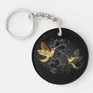 Black and Gold Hummingbird Key Ring