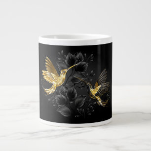 Black and Gold Hummingbird Large Coffee Mug