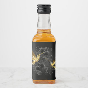 Black and Gold Hummingbird Liquor Bottle Label