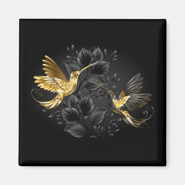 Black and Gold Hummingbird Magnet (Front)