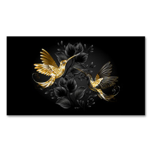 Black and Gold Hummingbird Magnetic Business Card