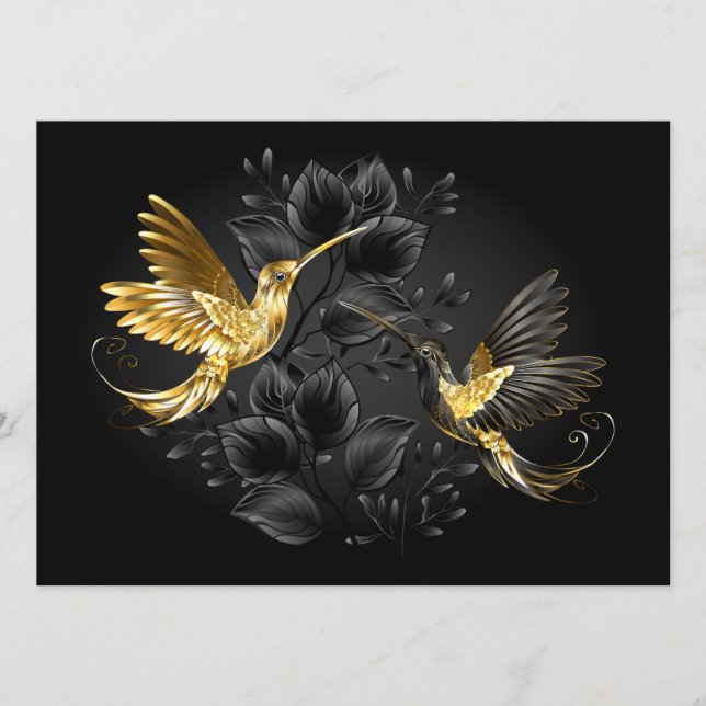 Black and Gold Hummingbird Menu (Front)