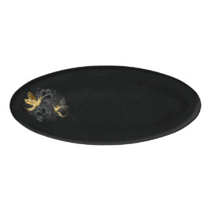 Black and Gold Hummingbird Name Tag