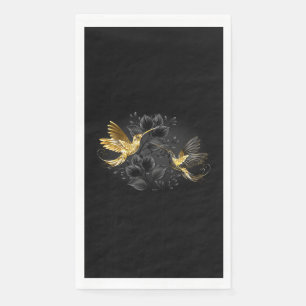 Black and Gold Hummingbird Napkin