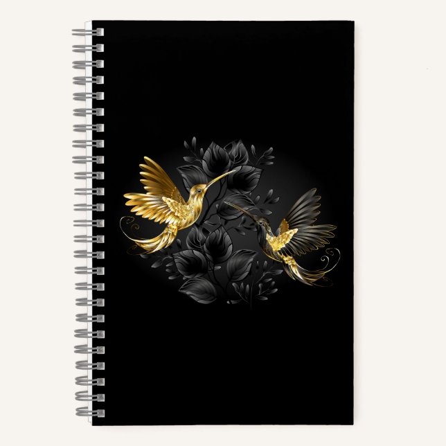 Black and Gold Hummingbird Notebook (Front)