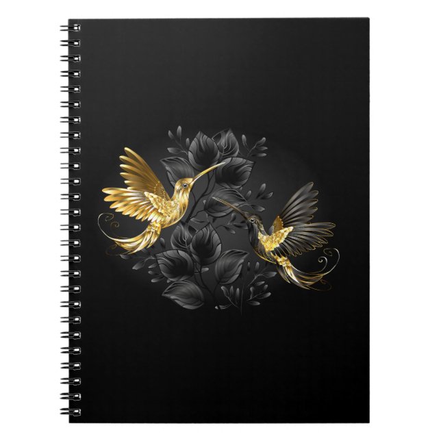 Black and Gold Hummingbird Notebook (Front)