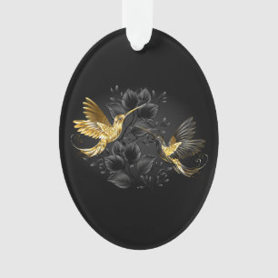 Black and Gold Hummingbird Ornament