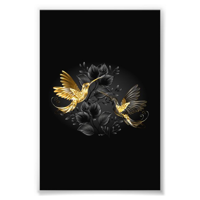 Black and Gold Hummingbird Photo Print (Front)