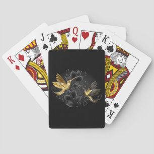 Black and Gold Hummingbird Playing Cards