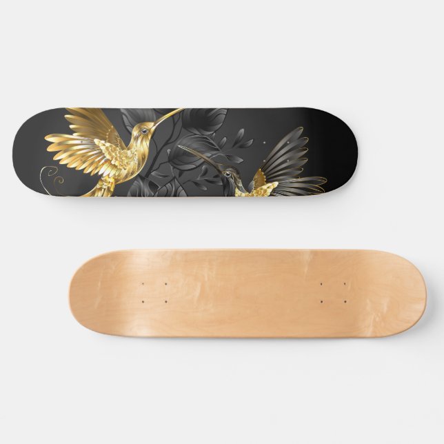 Black and Gold Hummingbird Skateboard (Horz)