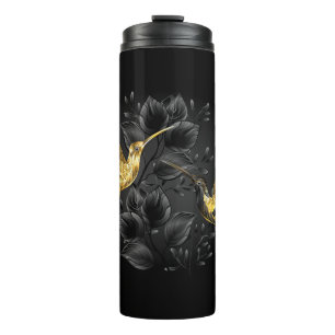 Black and Gold Hummingbird Thermal Tumbler