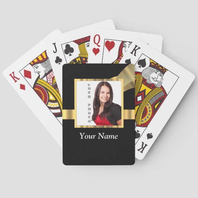 Black and gold instagram template playing cards (Back)