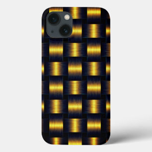 Black and Gold iPhone Case Golden Lattice Design