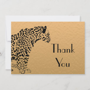 Black and Gold Jaguar Thank You Card