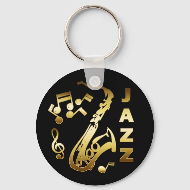 BLACK AND GOLD JAZZ KEY RING (Front)