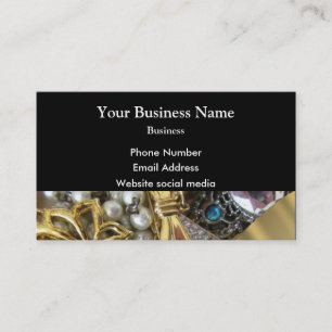 Black and gold jewellery collection business card