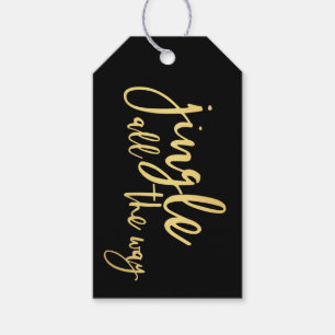 Black and Gold Jingle All The Way Gift Tags