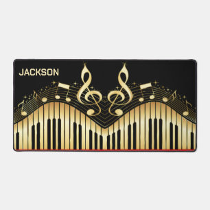 Black And Gold  Keyboard Desk Mat
