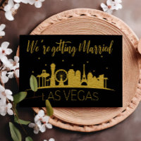 Black And Gold Las Vegas Silhouette Wedding