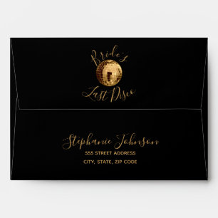 Black and Gold Last Disco Bachelorette Weekend  Envelope