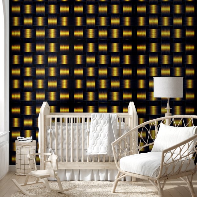 Black and Gold Lattice Design Wallpaper (Kids)