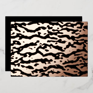 Black and Gold Leopard Cameo Effect Design Foil Holiday Card
