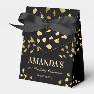 Black and Gold Leopard Print Favour Box