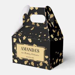 Black and Gold Leopard Print Favour Box