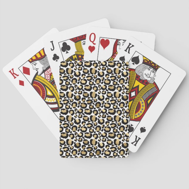 Black and Gold Leopard Print Playing Cards (Back)