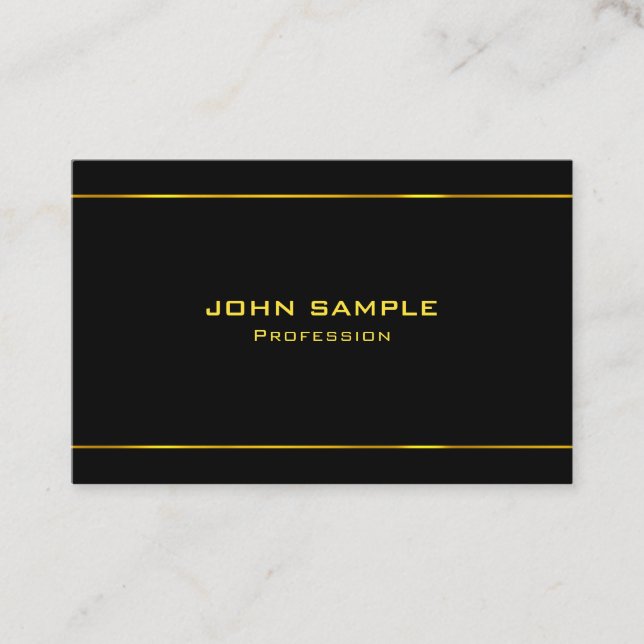 Black And Gold Lights Fashionable Glam Modern Business Card (Front)