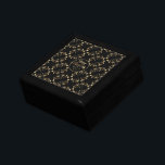 Black and Gold Look Stars Pattern Merry Christmas Gift Box<br><div class="desc">Elegant Black and Gold Look Stars Pattern Merry Christmas Gift Box</div>