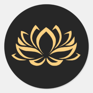 Black and Gold Lotus Sticker