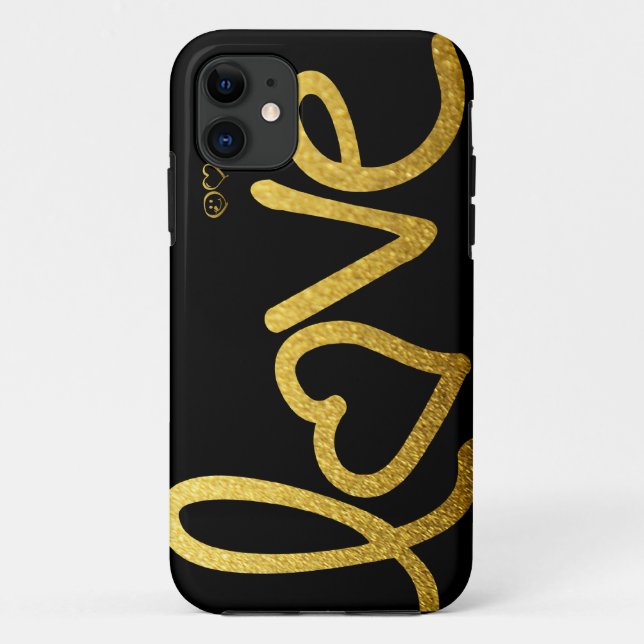 Black and Gold Love Case-Mate iPhone Case (Back)