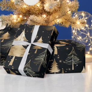 Black And Gold Luxury Christmas  Wrapping Paper