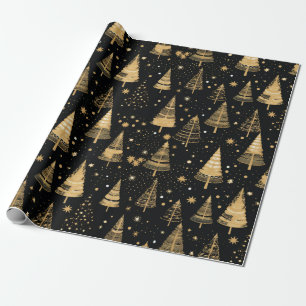 Black And Gold Luxury Christmas Wrapping Paper