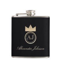 Black and Gold Luxury Elegant Simple Monogrammed