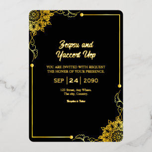 Black and gold luxury invitation Gold Foil Design