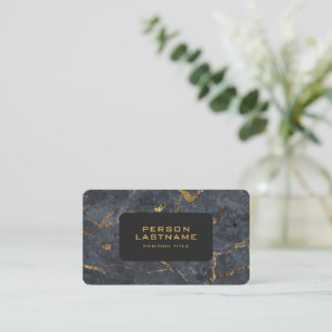 Black and gold luxury marble texture business card