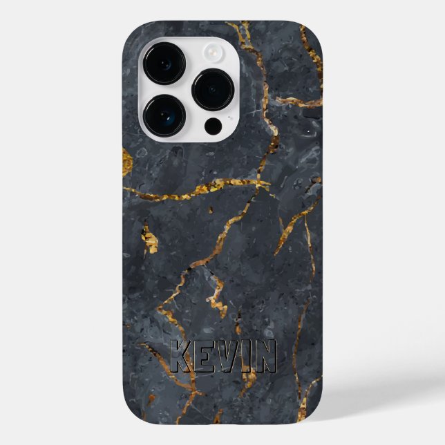 Black and gold luxury marble texture Case-Mate iPhone case (Back)