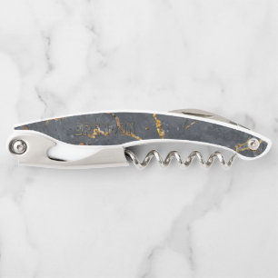 Black and gold luxury marble texture corkscrew