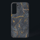Black and gold luxury marble texture samsung galaxy case<br><div class="desc">Black and gold luxury faux marble image print. Optional monogram.</div>