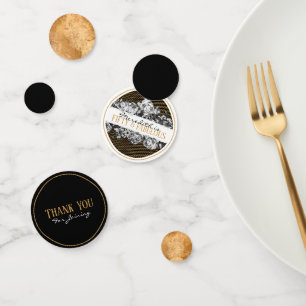 Black and Gold Luxury Personalised 50 And Fabulous Confetti