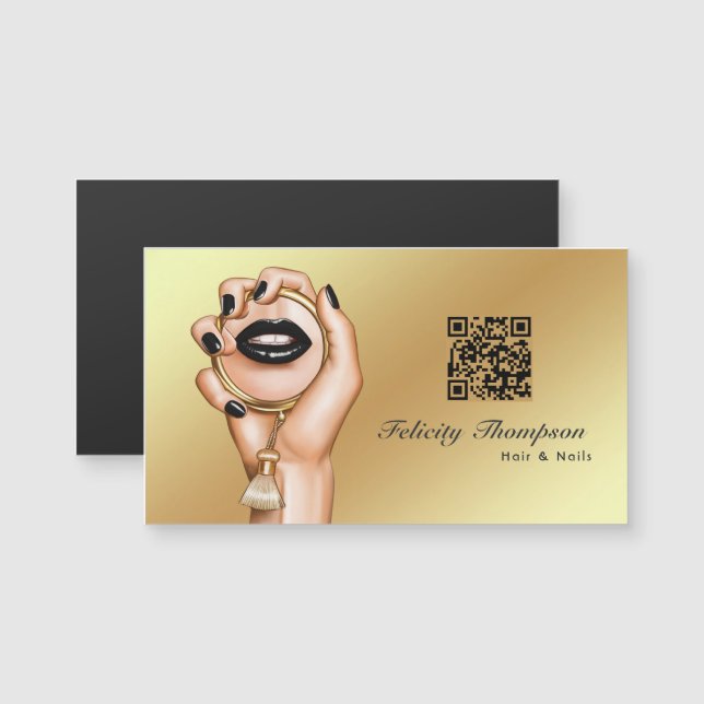 Black and Gold Makeup Artist QR Code (Front/Back)