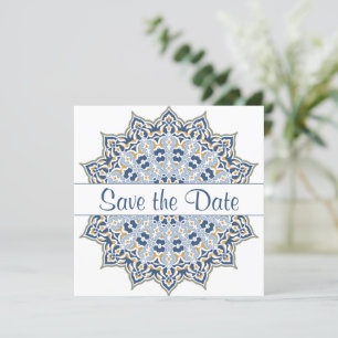 Black and Gold Mandala Save the Date Invitation